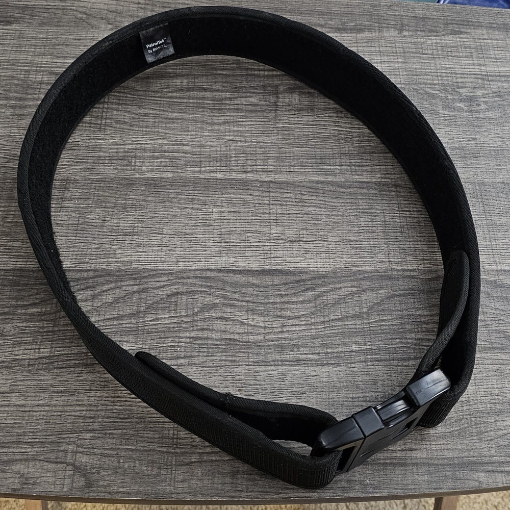 Black Sturdy Nylon Belt with Metal Buckle